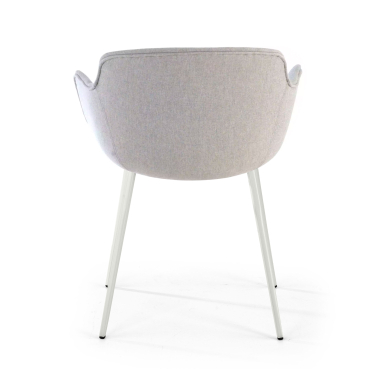 silla confidente blanco gris 4 patas tela brazos tapizados 5