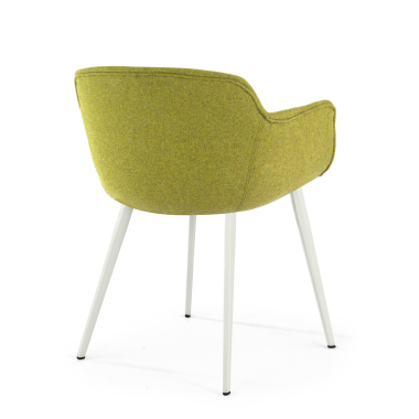 silla confidente blanco verde 4 patas tela brazos tapizados 4