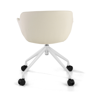 silla confidente blanco blanco con ruedas piel sintetica brazos tapizados 7