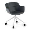 Silla Giratoria Ores, con ruedas, Moderno Diseño, Ecopiel
