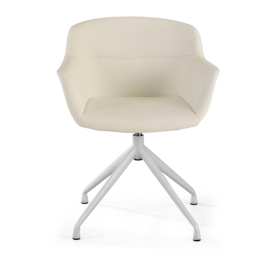 silla confidente blanco blanco base piramide piel sintetica brazos tapizados 3