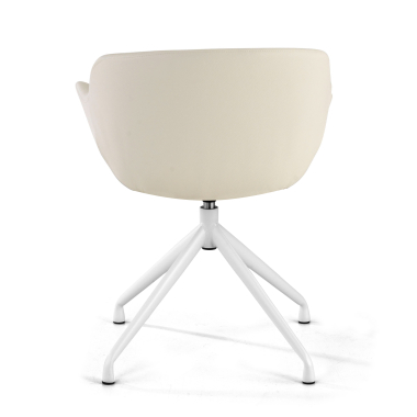 silla confidente blanco blanco base piramide piel sintetica brazos tapizados 6