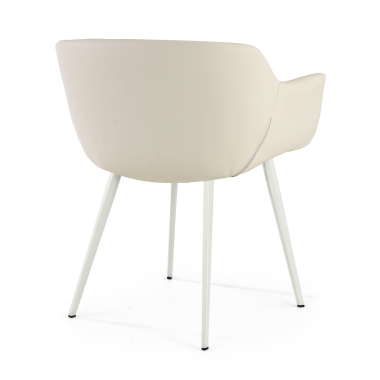 silla confidente blanco blanco 4 patas piel sintetica brazos tapizados 5