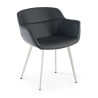 Silla Confidente Ores, 4 Patas, Cómoda, Ecopiel