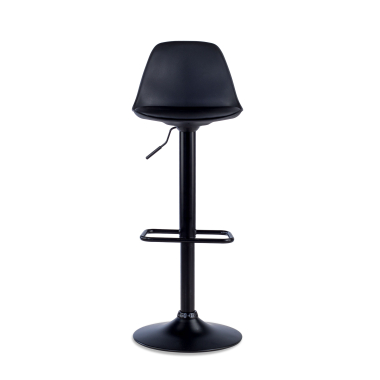 taburete de cocina negro taburete patas de metal piel sintetica sin brazos 3