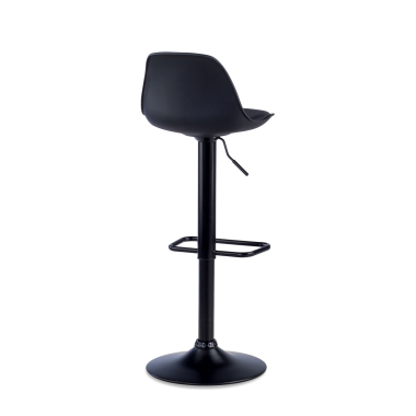 taburete de cocina negro taburete patas de metal piel sintetica sin brazos 5