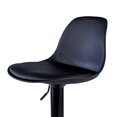 taburete de cocina negro taburete patas de metal piel sintetica sin brazos 7