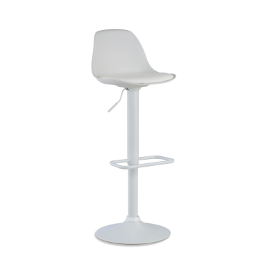 taburete de cocina blanco taburete patas de metal piel sintetica sin brazos 1