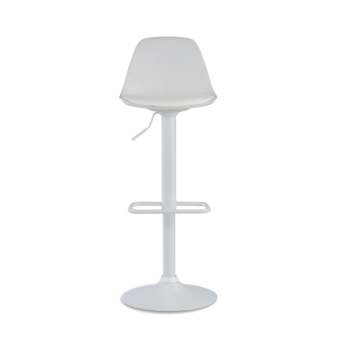 taburete de cocina blanco taburete patas de metal piel sintetica sin brazos 3