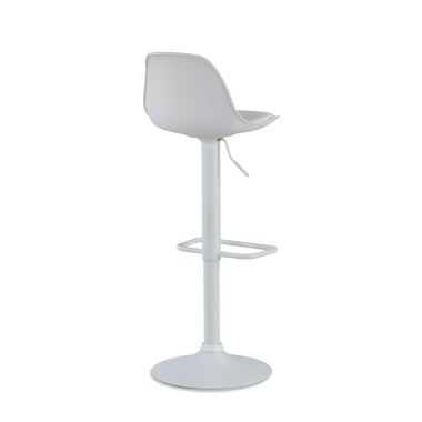 taburete de cocina blanco taburete patas de metal piel sintetica sin brazos 5