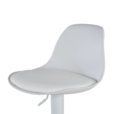 taburete de cocina blanco taburete patas de metal piel sintetica sin brazos 7