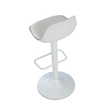 taburete de cocina blanco taburete patas de metal piel sintetica sin brazos 9