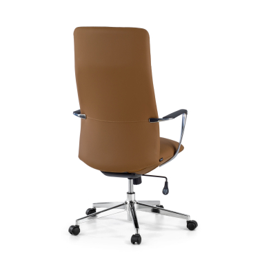 sillon de oficina beige respaldo alto piel sintetica brazos fijos 5