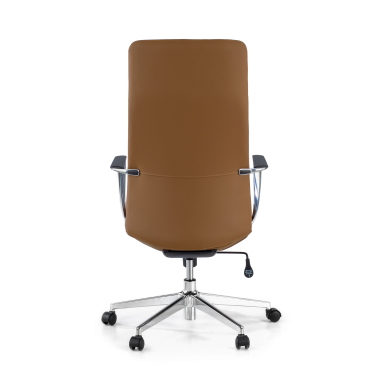 sillon de oficina beige respaldo alto piel sintetica brazos fijos 6