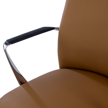 sillon de oficina beige respaldo alto piel sintetica brazos fijos 9