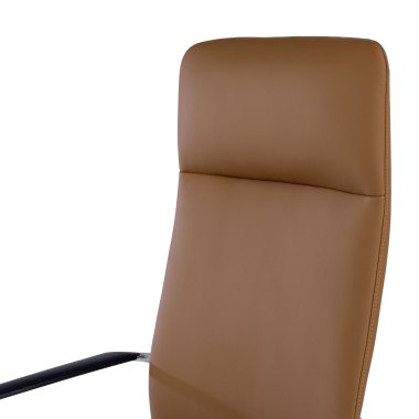 sillon de oficina beige respaldo alto piel sintetica brazos fijos 8
