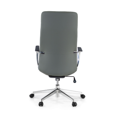 sillon de oficina gris respaldo alto piel sintetica brazos fijos 6