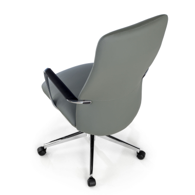 sillon de oficina gris respaldo alto piel sintetica brazos fijos 7