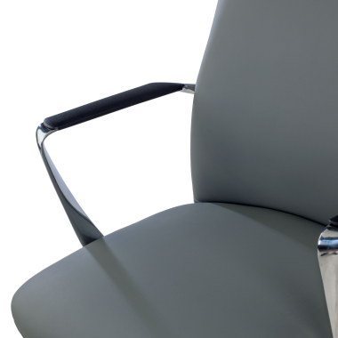 sillon de oficina gris respaldo alto piel sintetica brazos fijos 8