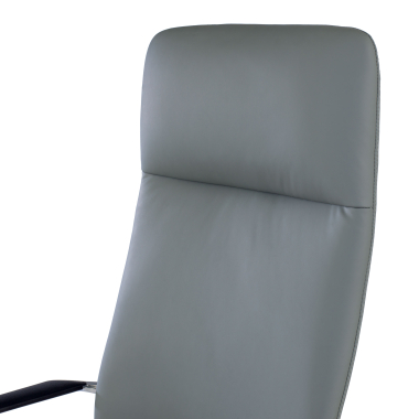 sillon de oficina gris respaldo alto piel sintetica brazos fijos 9