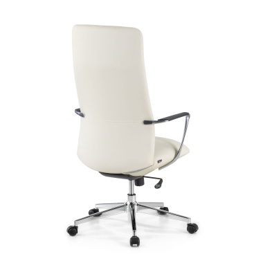 sillon de oficina blanco respaldo alto piel sintetica brazos fijos 5