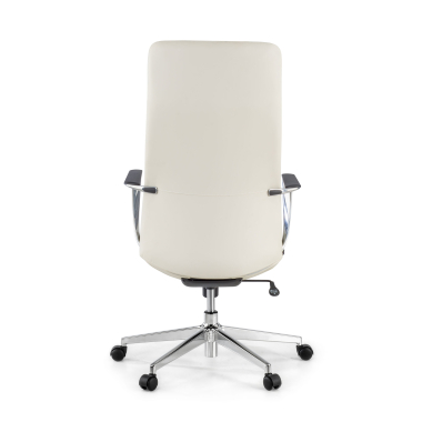 sillon de oficina blanco respaldo alto piel sintetica brazos fijos 6