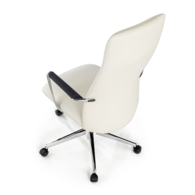 sillon de oficina blanco respaldo alto piel sintetica brazos fijos 7