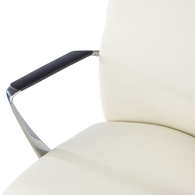 sillon de oficina blanco respaldo alto piel sintetica brazos fijos 8