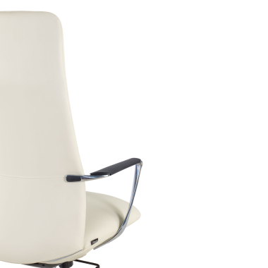 sillon de oficina blanco respaldo alto piel sintetica brazos fijos 10
