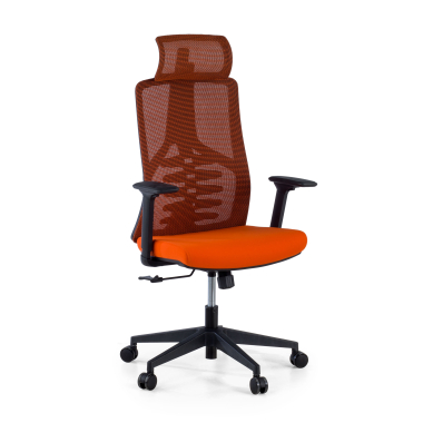 silla ergonomica naranja quick malla brazos regulables 3d soporte lumbar reposacabezas 1