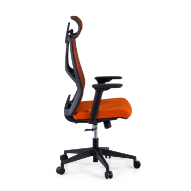 silla ergonomica naranja quick malla brazos regulables 3d soporte lumbar reposacabezas 4