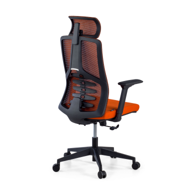 silla ergonomica naranja quick malla brazos regulables 3d soporte lumbar reposacabezas 6