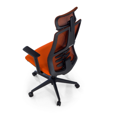 silla ergonomica naranja quick malla brazos regulables 3d soporte lumbar reposacabezas 8