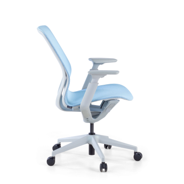 silla oficina de diseno blanco azul kinet malla brazos regulables 3d 5
