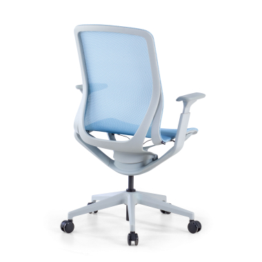 silla oficina de diseno blanco azul kinet malla brazos regulables 3d 6