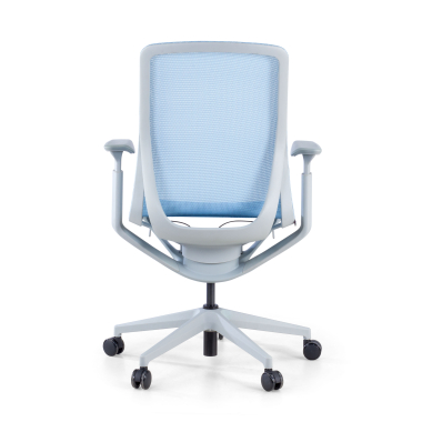 silla oficina de diseno blanco azul kinet malla brazos regulables 3d 7