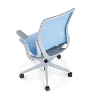 silla oficina de diseno blanco azul kinet malla brazos regulables 3d 8