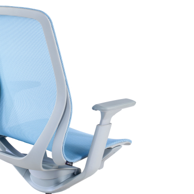 silla oficina de diseno blanco azul kinet malla brazos regulables 3d 9