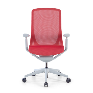 silla oficina de diseno blanco rojo kinet malla brazos regulables 3d 3