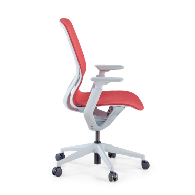 silla oficina de diseno blanco rojo kinet malla brazos regulables 3d 4