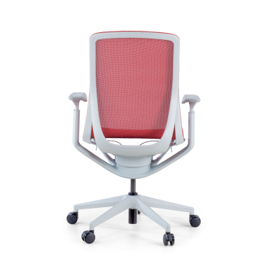 silla oficina de diseno blanco rojo kinet malla brazos regulables 3d 7