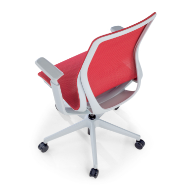silla oficina de diseno blanco rojo kinet malla brazos regulables 3d 8