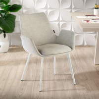 Silla Confidente Glamm, 4 Patas, brazos tapizados, Estructura metálica