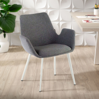 Silla Confidente Glamm, 4 Patas, brazos tapizados, Estructura metálica