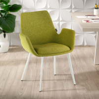 Silla Confidente Glamm, 4 Patas, brazos tapizados, Estructura metálica