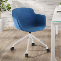 Silla Confidente Laure, Giratoria con ruedas, Tapizada