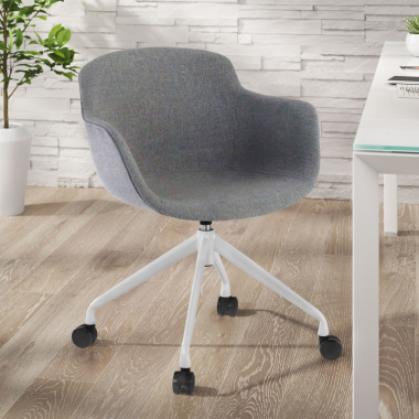silla confidente blanco antracita giratoria con ruedas tela brazos tapizados 2