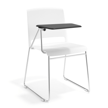 silla con pala blanco con pala de escritura tela sin brazos 1
