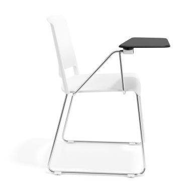 silla con pala blanco con pala de escritura tela sin brazos 3