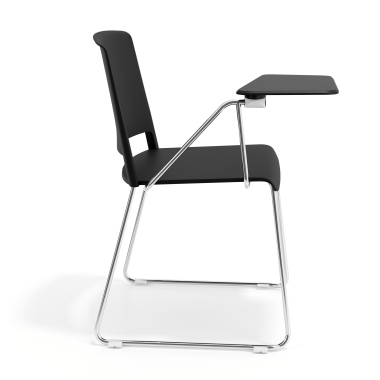 silla con pala negro con pala de escritura tela sin brazos 3
